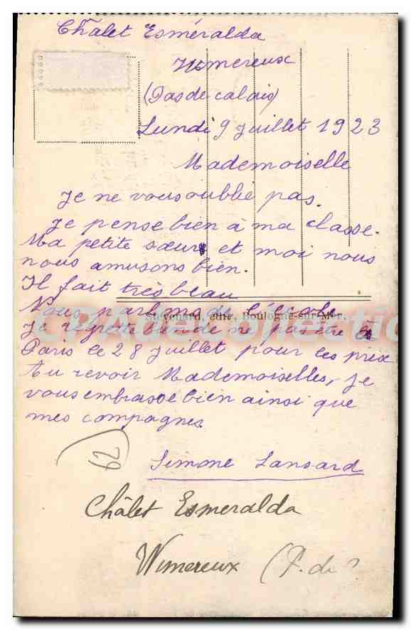 CPA WIMEREUX La Plage — Rückseite