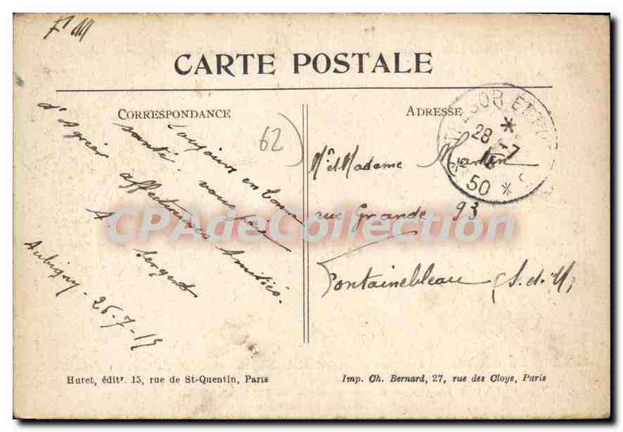 CPA VILLERS-AU-BOIS Maison Bombardee — Rückseite