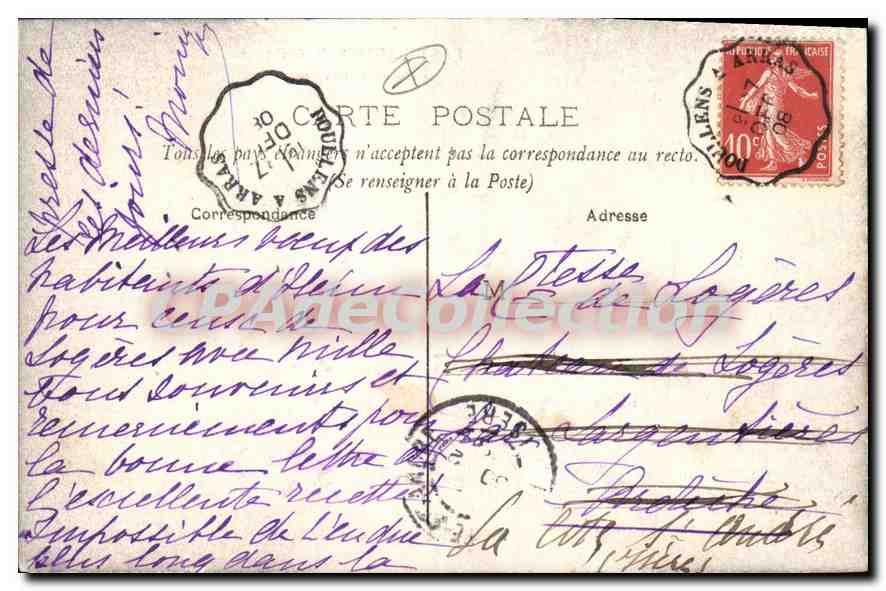 CPA Pas En Artois Route De Famechon — Rückseite