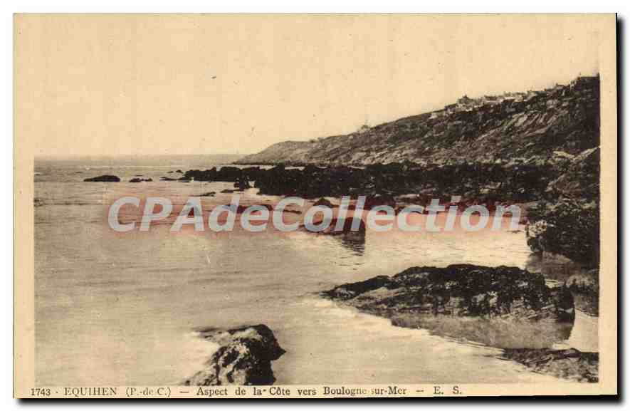 CPA Equihen Aspect De La Cote Vers Boulogne Sur Mer