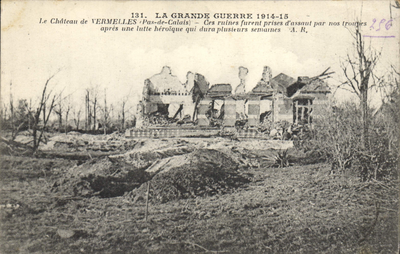 CPA château de Vermelles La Grande Guerre