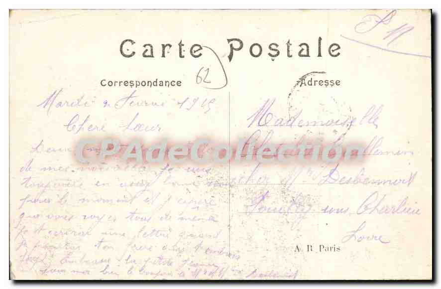 CPA château de Vermelles La Grande Guerre — Rückseite
