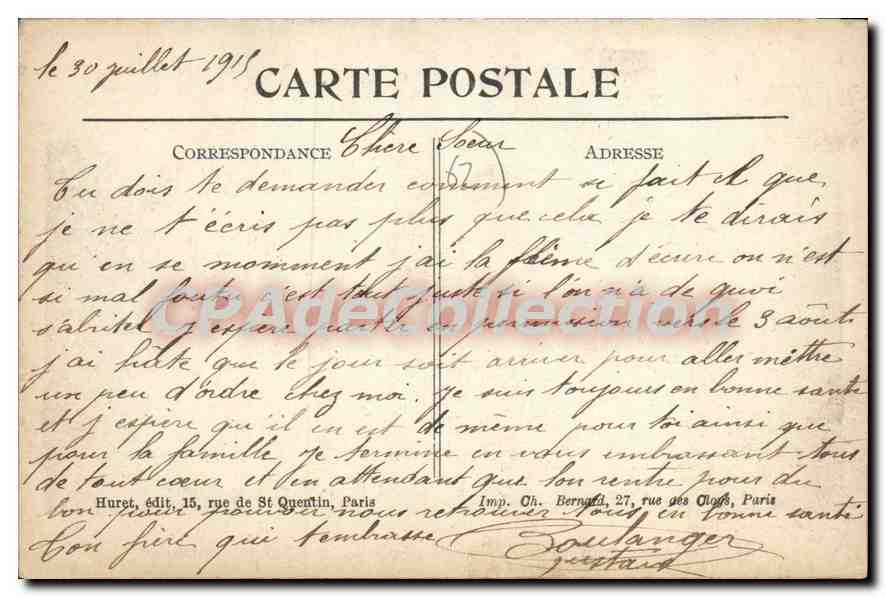FONCQUEVILLERS (P.-de-C.) — L'Église bombardée — Visé à Paris No.168 — Rückseite