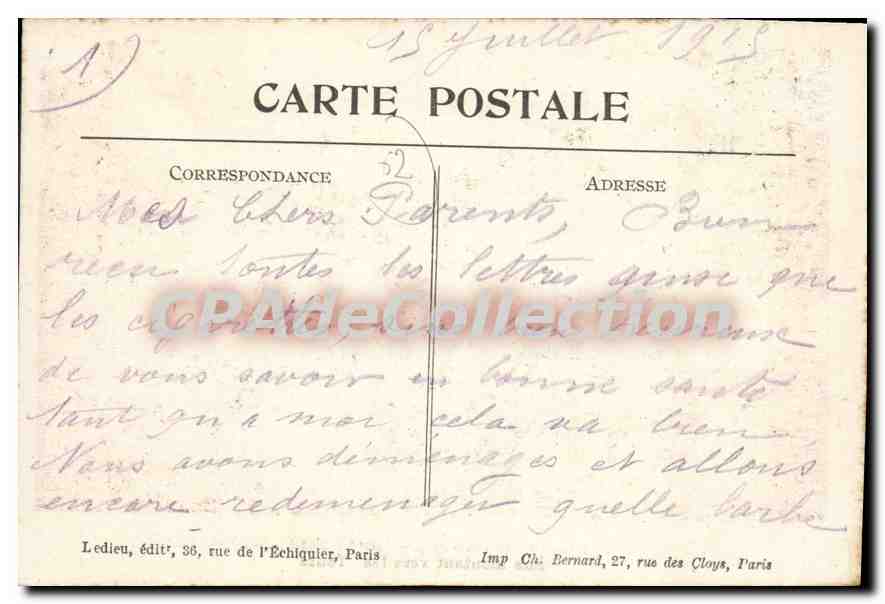 CPA Mont Saint Eloi Rue Montant Vers Les Tours — Rückseite