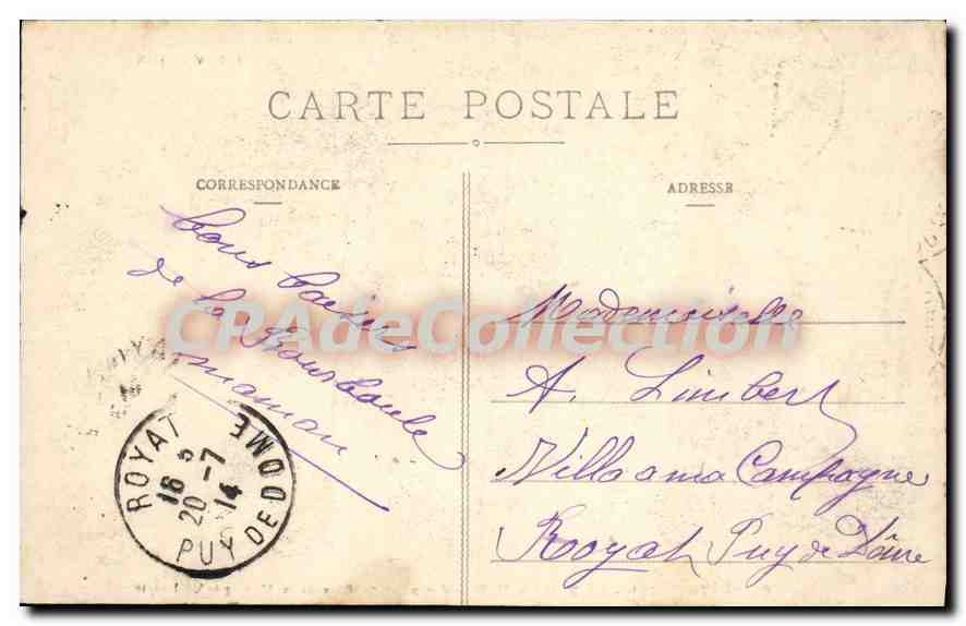 La Bourboule — Vue prise du Bois de la Montagne de l'Aigle — Puy-de-Dôme, 664 — Reverso