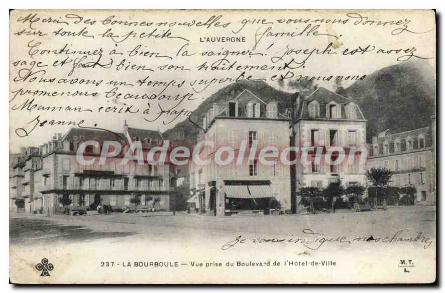 La Bourboule — Vue prise du Boulevard de l'Hôtel-de-Ville — M.T. — n°237