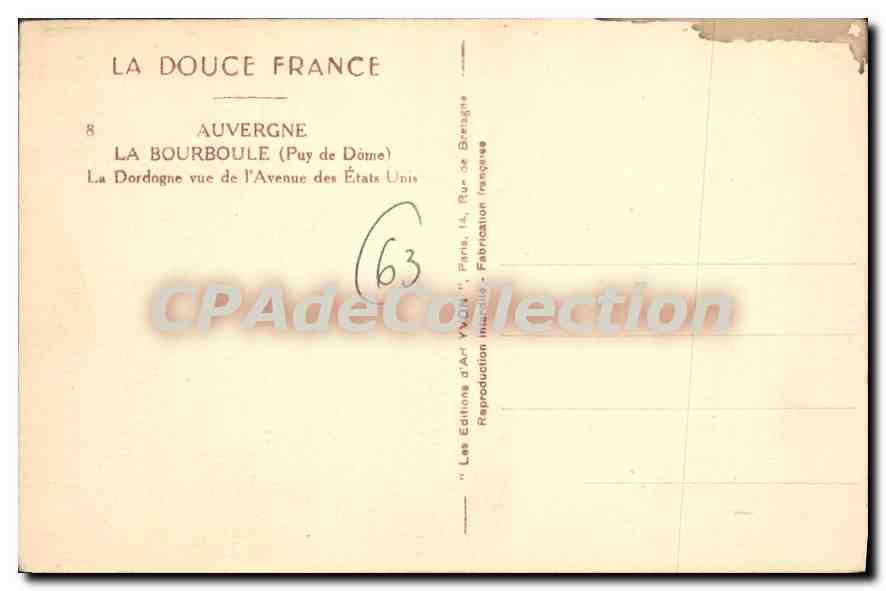 La Bourboule (Puy de Dôme) — vue de l'Avenue des États-Unis — Les Éditions d'Art Yv. Ditt — Reverso