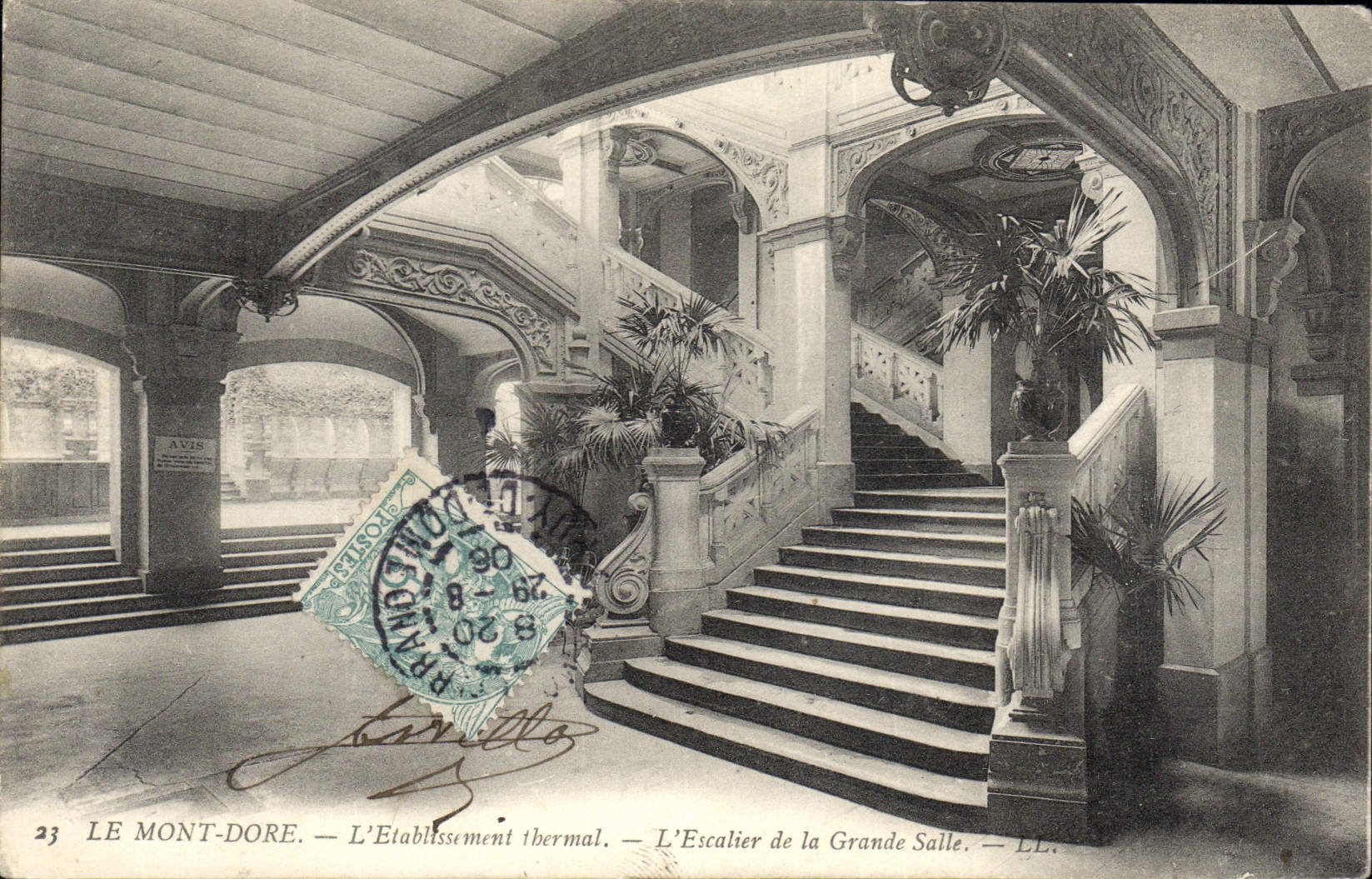 Le Mont-Dore — L'Établissement thermal — L'Escalier de la Grande Salle — LL. — N°23