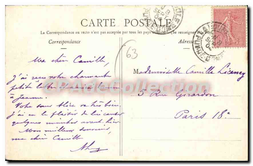 Le Mont-Dore - La Grande Cascade et la Dordogne — Lib. Bougé-Béal, 21 Rue de l’Ecu, Clermont-Ferrand — Reverso