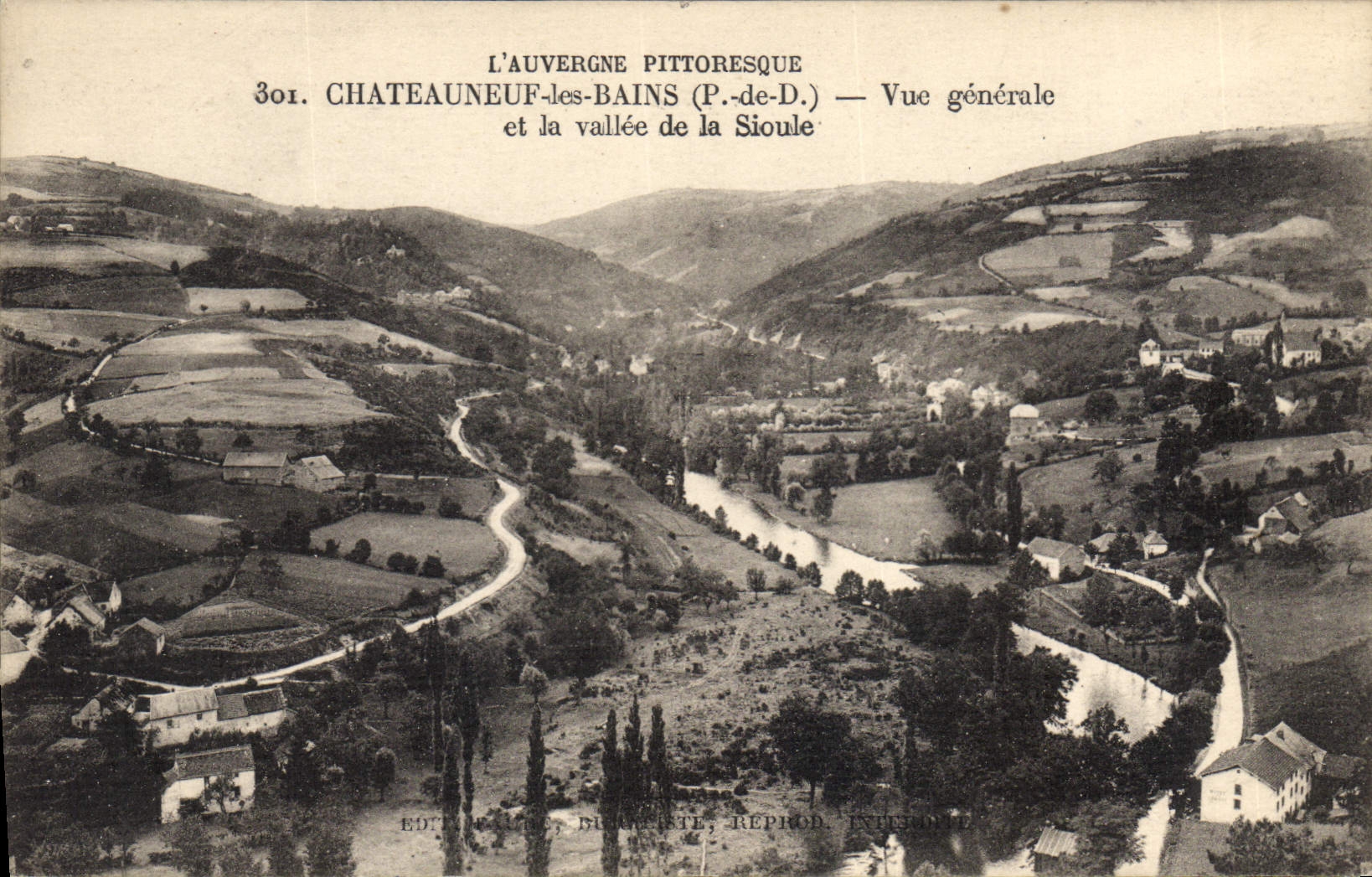 Châteauneuf-les-Bains (P.-de-D.) — Vue générale et la vallée de la Sioule