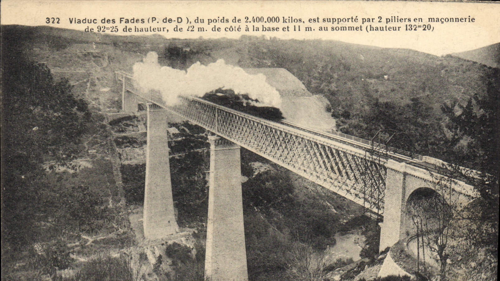 Viaduc des Fades (P. de-D) — description technique — G. Cinaumont, éditeur à Montluçon, n° 322