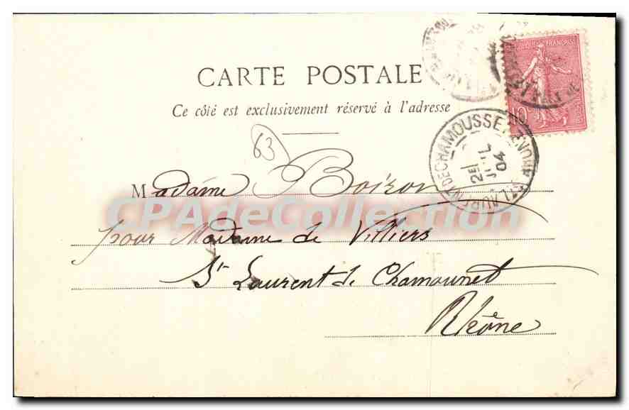 AUVERGNE - La Montagnarde — P. Joliot, Clermont-Ferrand, G. Delaunay, Succ. — n° 201 — Verso