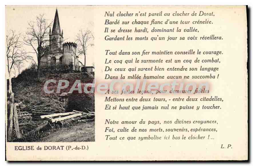 Kirche von Dorat (P.-de-D.) — Gedicht am Turm — Verlag L.P.