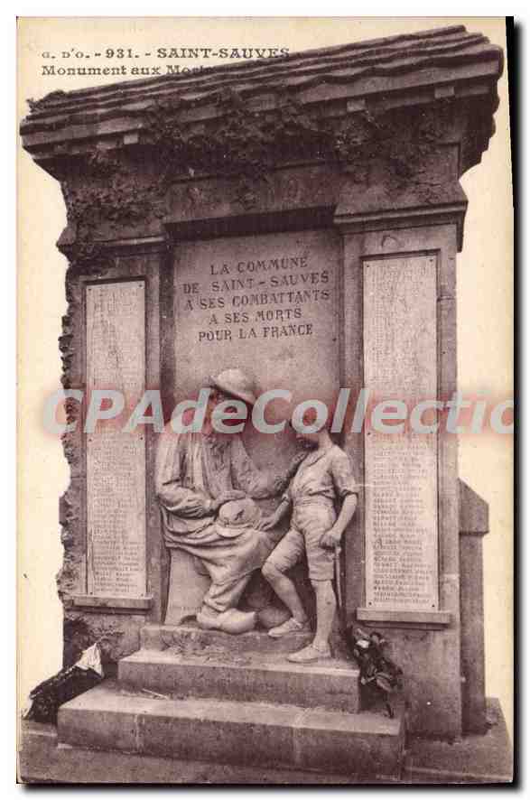 Monument aux Morts de Saint-Sauves — 1931 — Éditeur J. Gantierfengues (P.-de-D.)