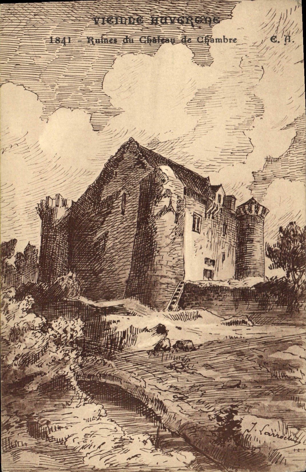 Ruinen des Schlosses Chambre — Alte Auvergne — Verlag J. Lainé, Nr. 63