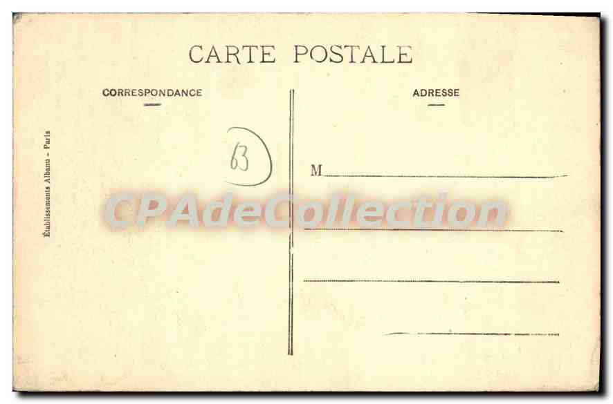 Ruinen des Schlosses Chambre — Alte Auvergne — Verlag J. Lainé, Nr. 63 — Rückseite