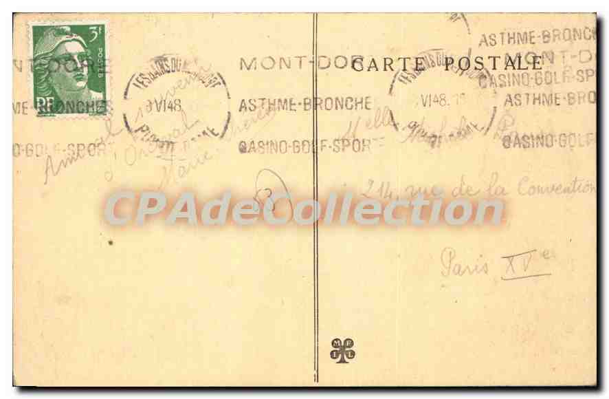 Orcival — Chapelle de l'eau miraculeuse — Edit. Gondet Courjal, n° 906 — Reverso