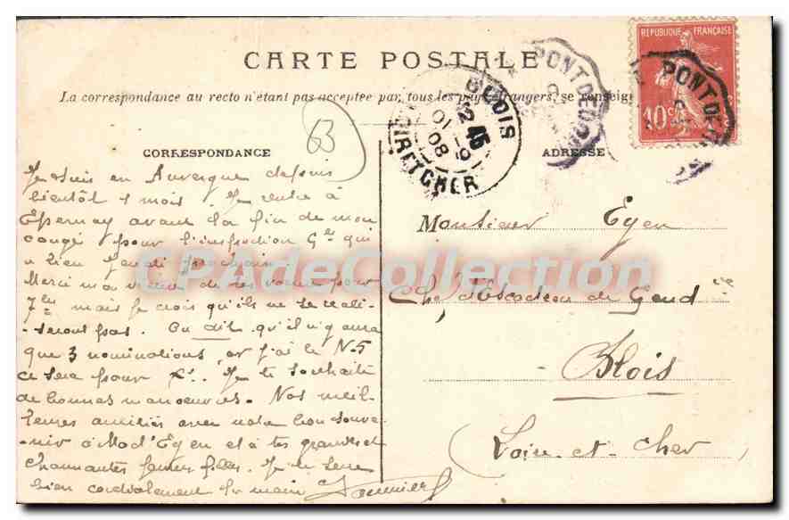 Courpière — Die Turm des Maures — Vve Motte, Courpière — Rückseite