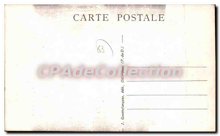 CPA Sommet Du Puy De Dome Monument Aéro-club aviateur Renaux 7 mars 1911 — Rückseite