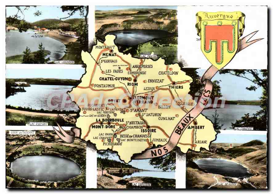 CPSM France Touristique lacs Auvergne