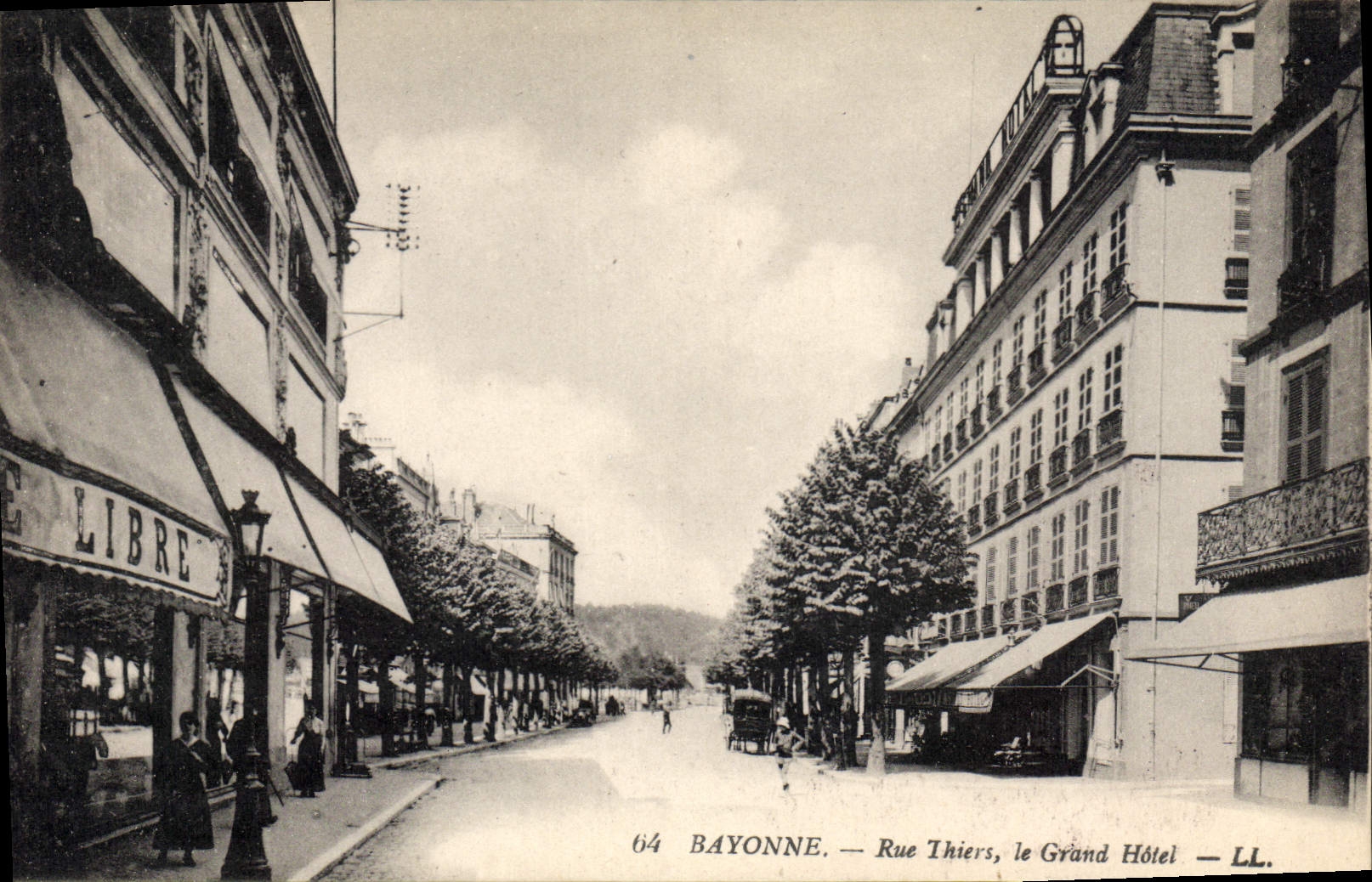Bayona — Rue Thiers, el Grand Hôtel — LL.