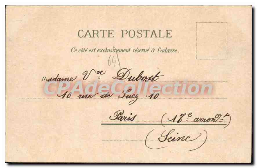 CPA Biarritz Le Rocher De La Vierge — Rückseite