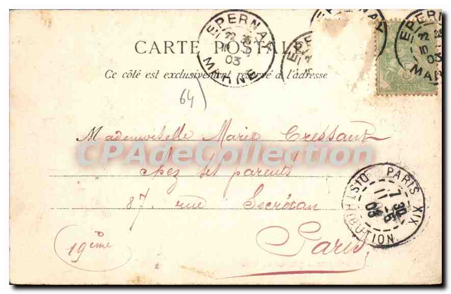 CPA Biarritz L'Hotel De Ville — Rückseite