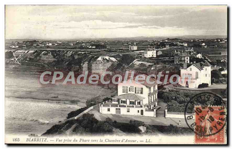CPA Biarritz Vue Prise Du Phare Vers La Chambre d'Amour