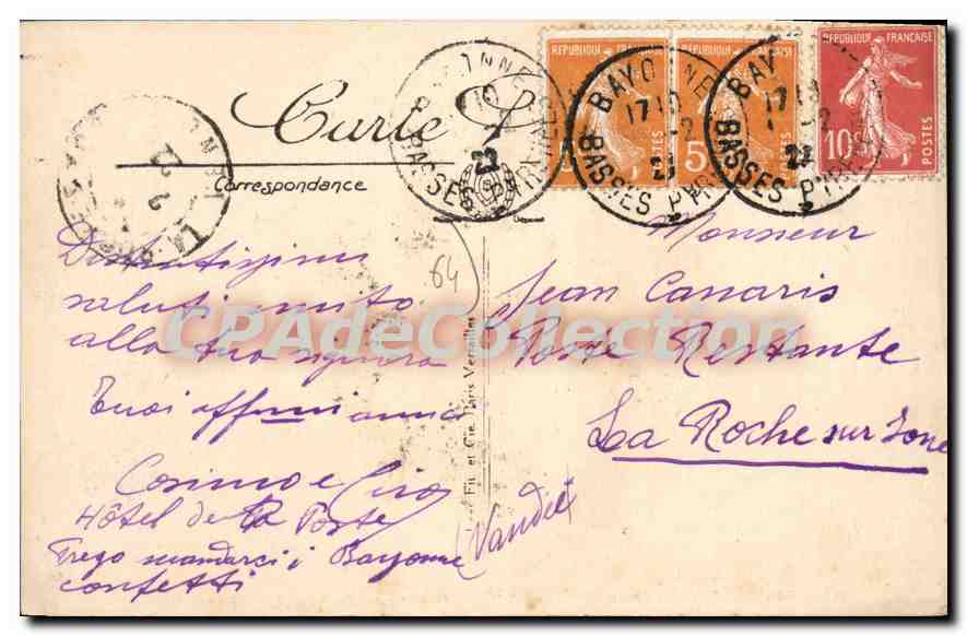 CPA Biarritz Avenue Edouard VII Le Casino Et Tramway — Rückseite