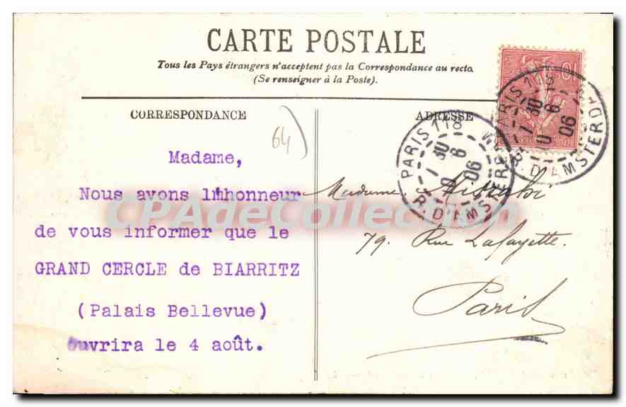 Biarritz — Le Palais Bellevue — LL. — Reverso