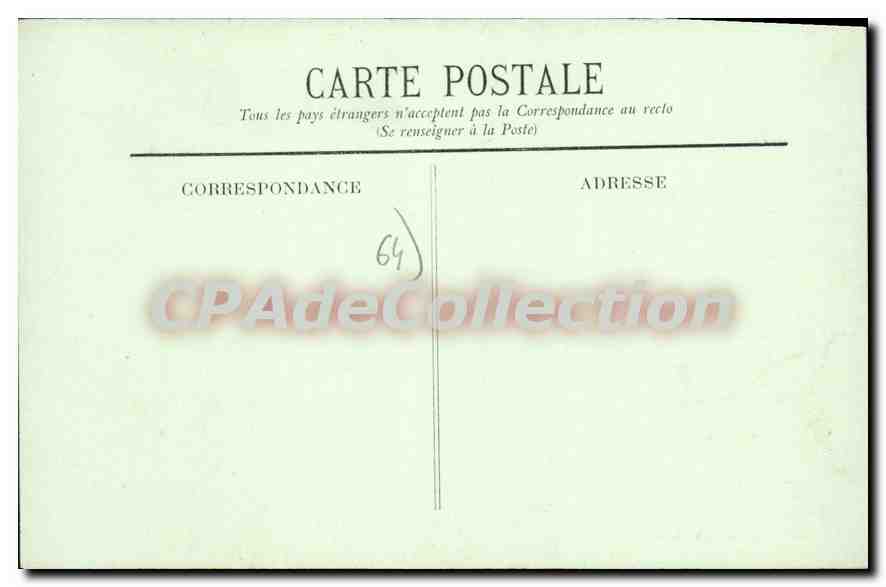 Hendaye — Le Château Abadie - Observatoire National — Collection Gorce, édit. Paris — Verso