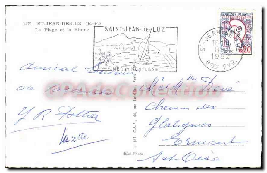 Saint-Jean-de-Luz — La Playa y la Rhune — Cap — Reverso