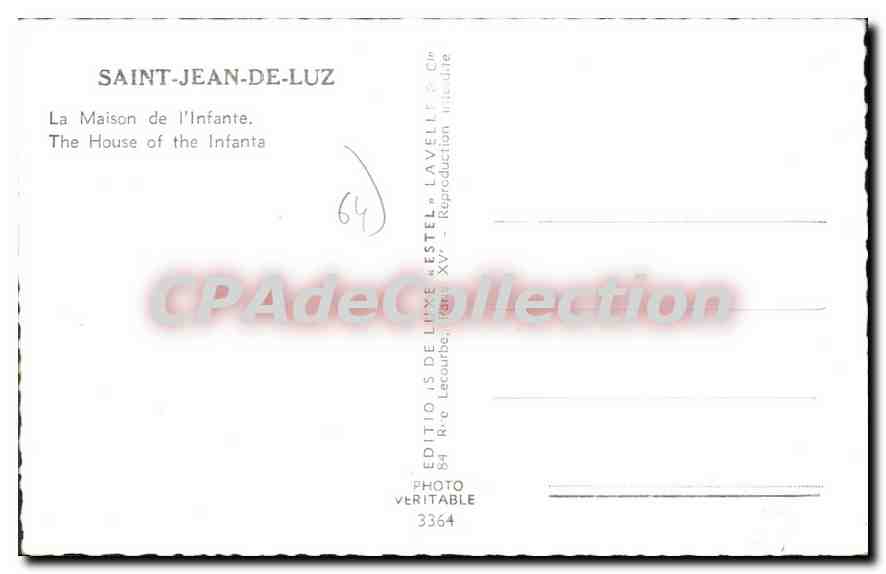 Saint-Jean-de-Luz — La Maison de l'Infanta — Éditions de Luce Lestel — Achterkant