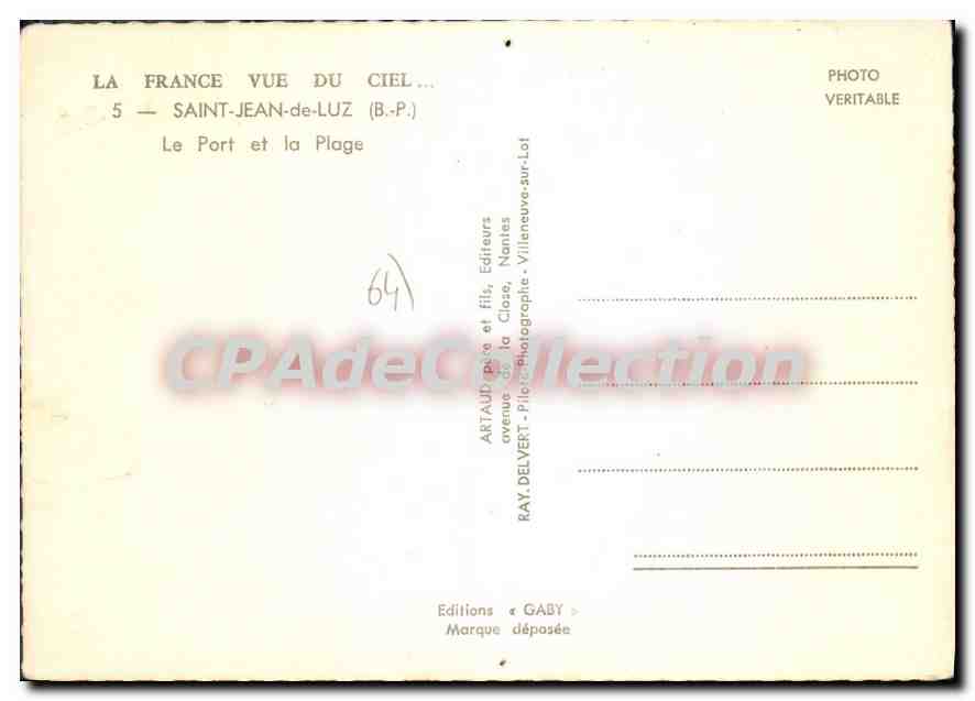 CPSM Saint Jean De Luz Le Port Et La Plage — Verso