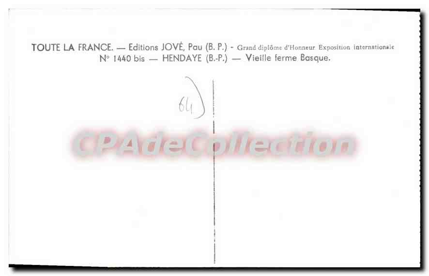 Vieille ferme Basque — Hendaye (B.P.) — Éditions JOVÉ, Pau (B.P.) — Reverso