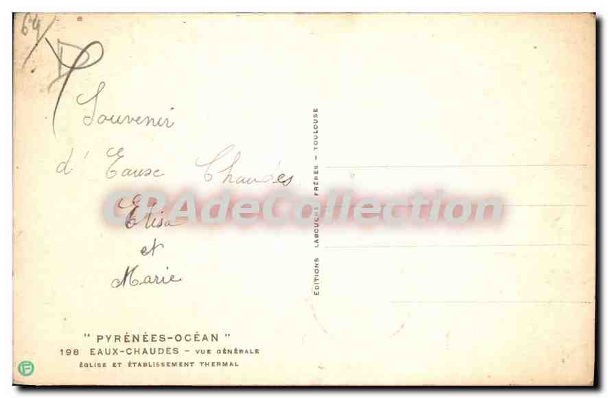 CPA Eaux Chaudes Vue Generale — Rückseite