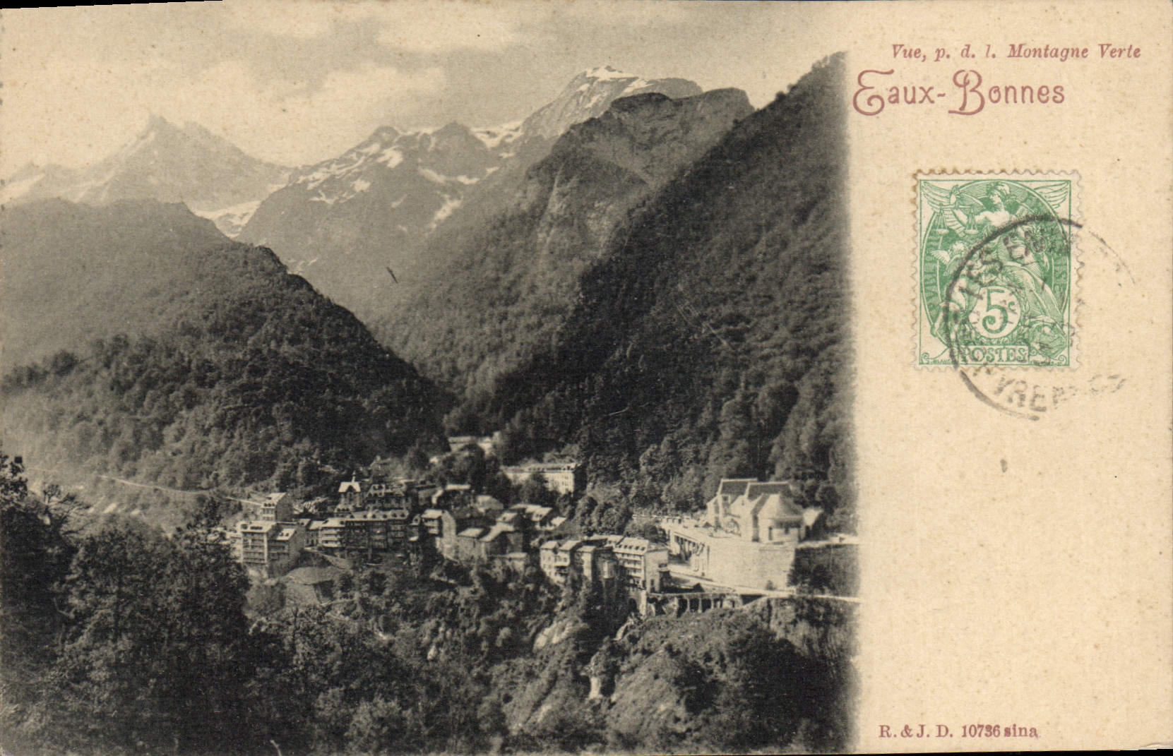 Ausblick auf den Grünberg — Eaux-Bonnes — R. & J. D. 10736 sina