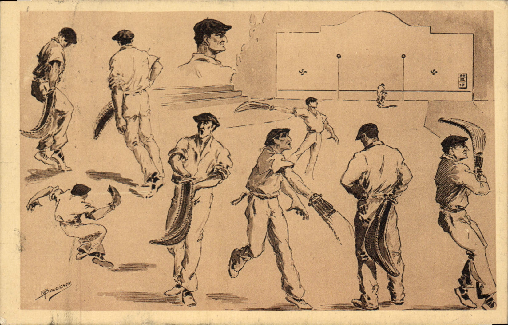 Im Baskenland — Attitudes der Pelotaris — R. Baudichon