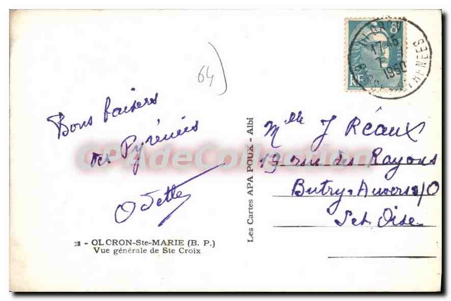 Olcron-Sté-Marie — Vue générale de Ste Croix — Les Cartes APA - Albi n°31 — Reverso