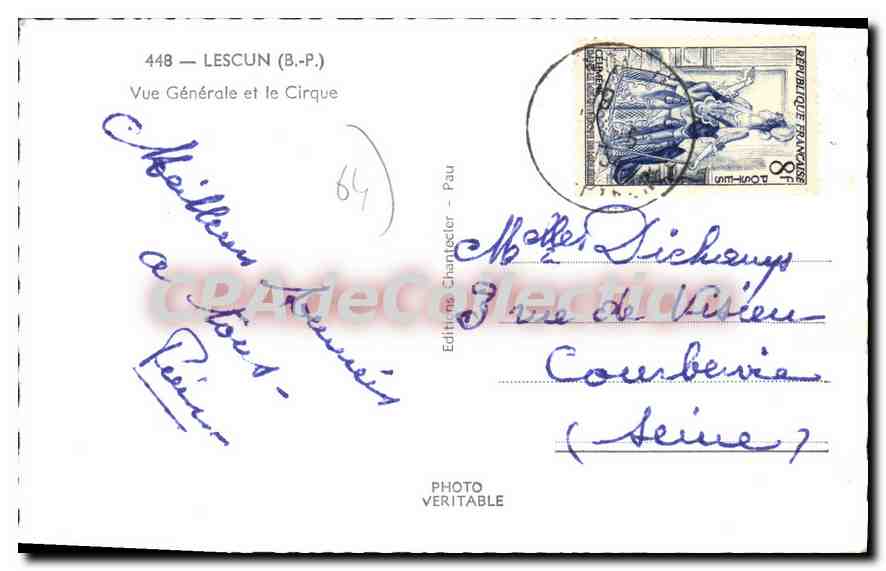 Lescun (B.P.) — Allgemeiner Blick und der Cirque — Chantecler — Rückseite