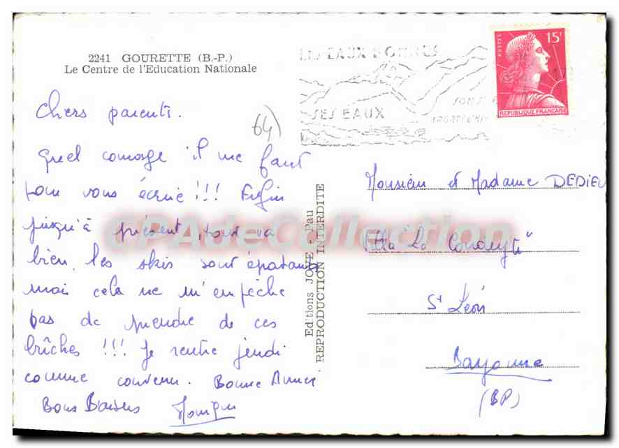 Ski dans les Alpes — Les Eaux-Bonnes — Éditions Joff & Pau — Verso