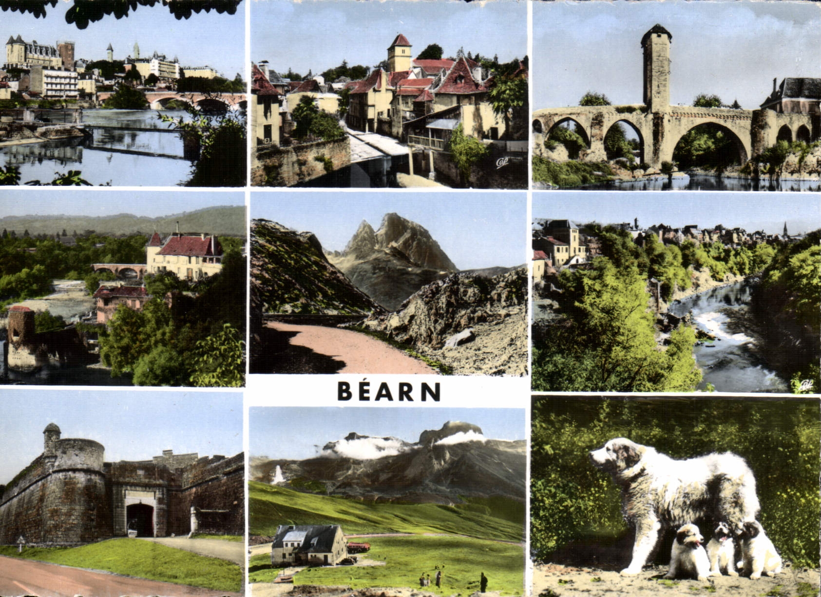Béarn — Paysages et chien des Pyrénées — Chir les Arts Photomécaniques, Paris - Anverso