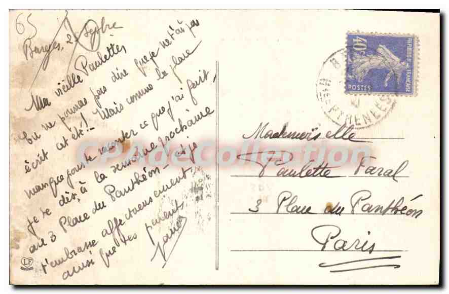 CPA Les Pyrenees Bareges Vue Generale — Verso