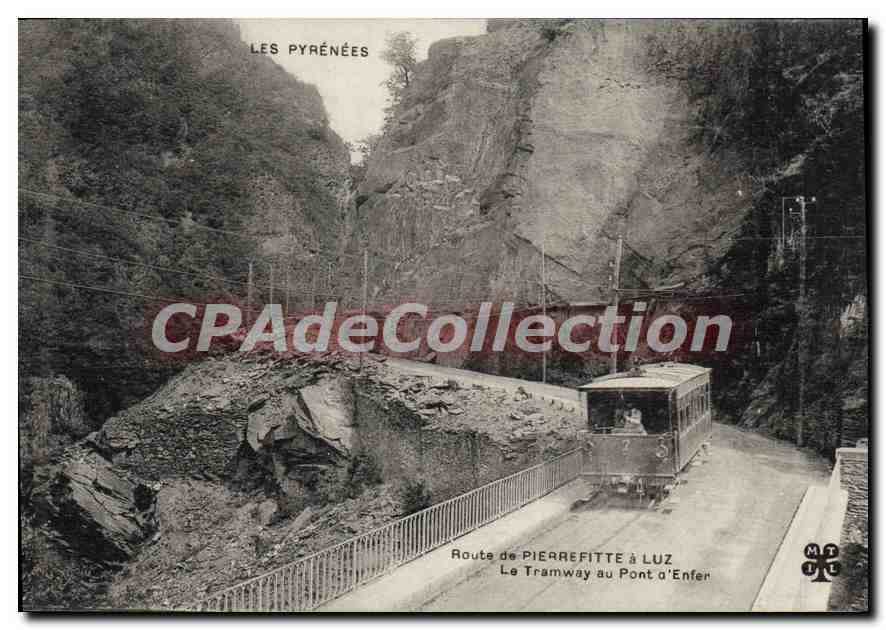 CPA Luz Route De Pierrefitte Le Tramway au pont d'Enfer