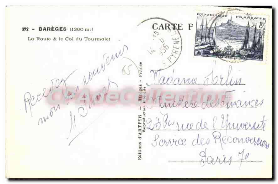 Barèges (1300 m.) — Die Straße & der Tourmalet-Pass — Éditions d'ARTPYR — Rückseite