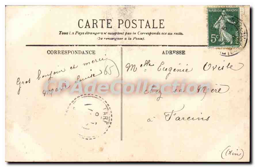 CPA Lourdes Les Brancardiers Descendant les malades — Verso