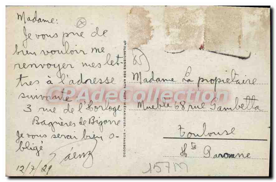 CPA Bagneres De Bigorre La Promenade Des Coustous — Verso