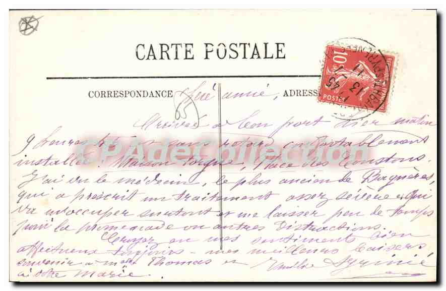 CPA Bagneres De Bigorre Vue Sur I'Adour — Verso