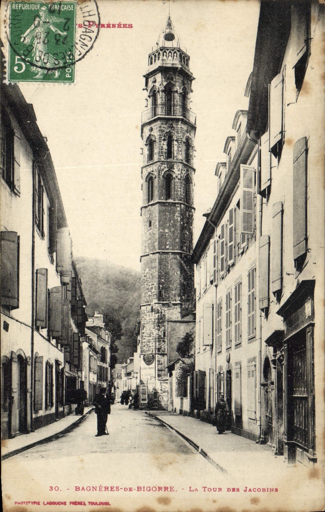 Bagnères-de-Bigorre — La Tour des Jacobins — Phototypie Labouche Frères, Toulouse
