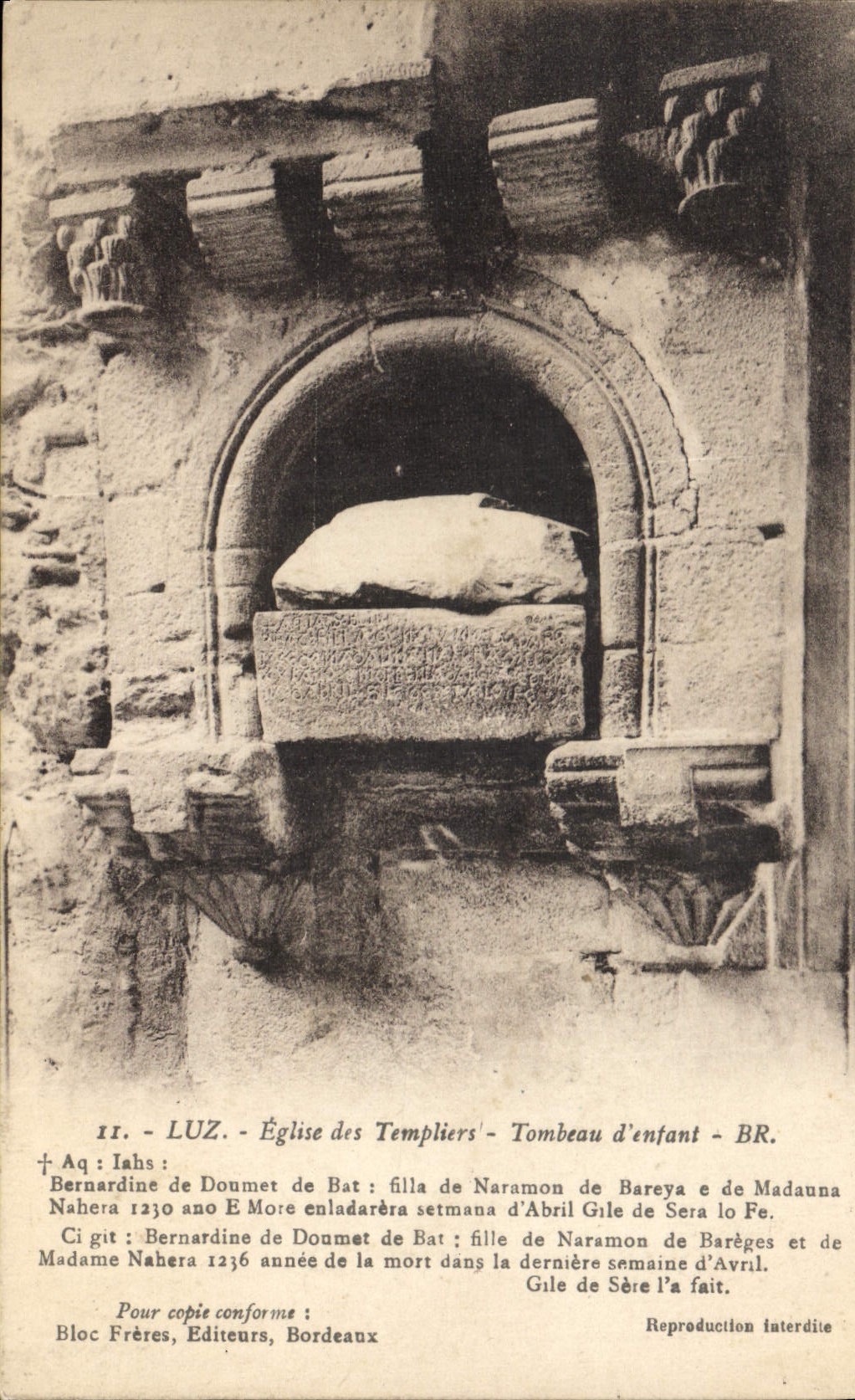 CPA Luz Eglise Des Templiers Tombeau